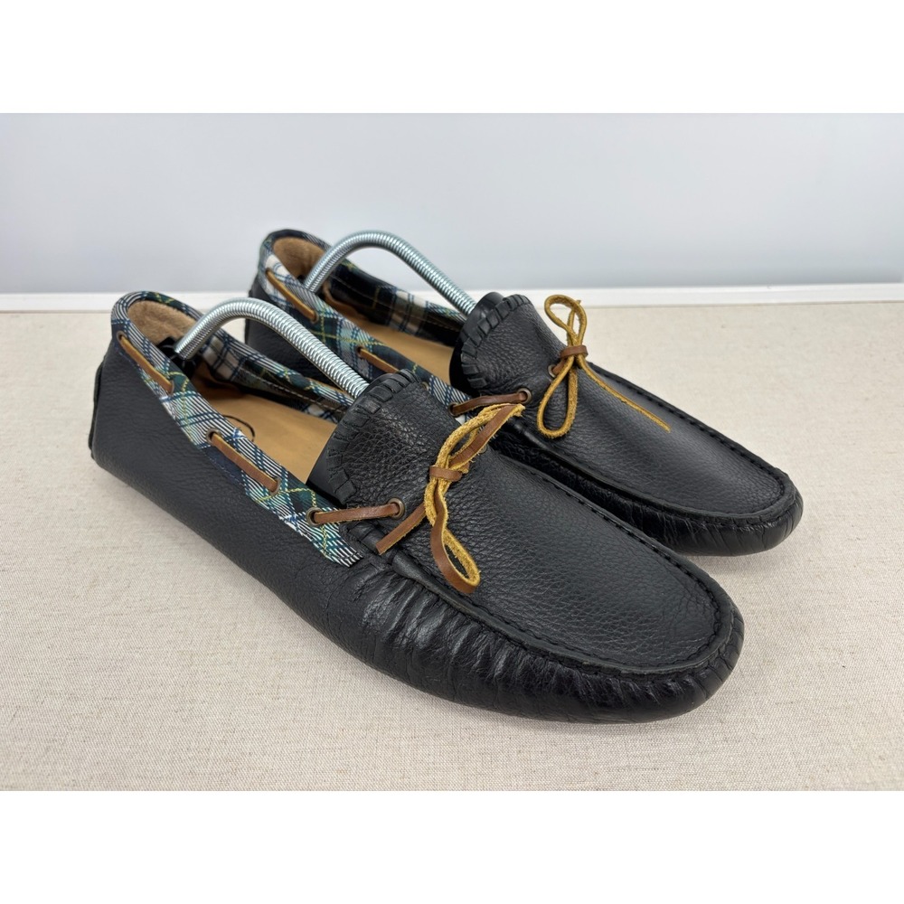 Jack Rogers Shoes Mens 13 Black Paxton Driving Loafer Leather Moc Stitching